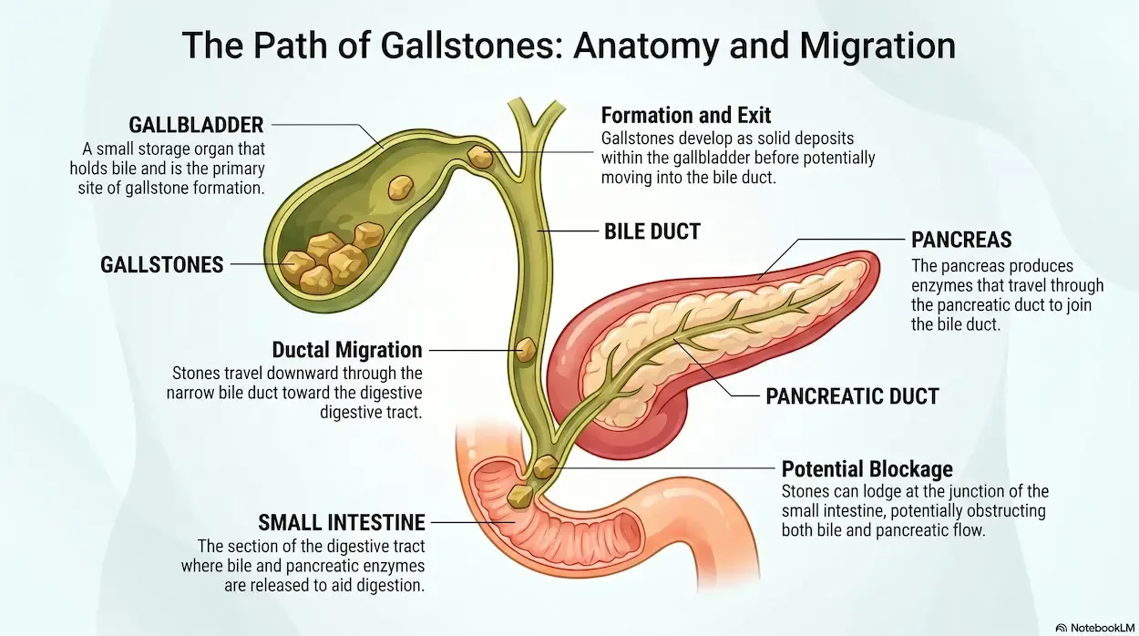 Anatomy of the gallbladder and biliary stones