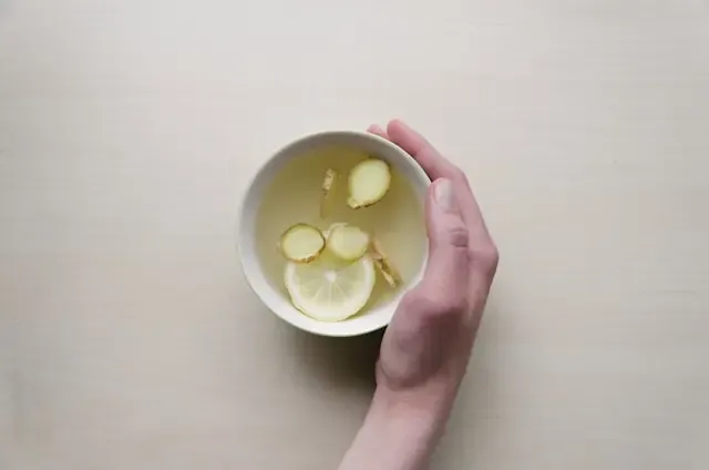 A warm cup of freshly brewed ginger tea