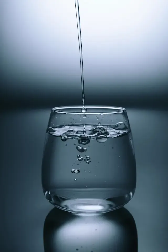 A glass of fresh water