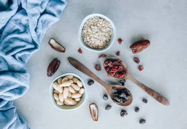 Dates and soaked raisins
