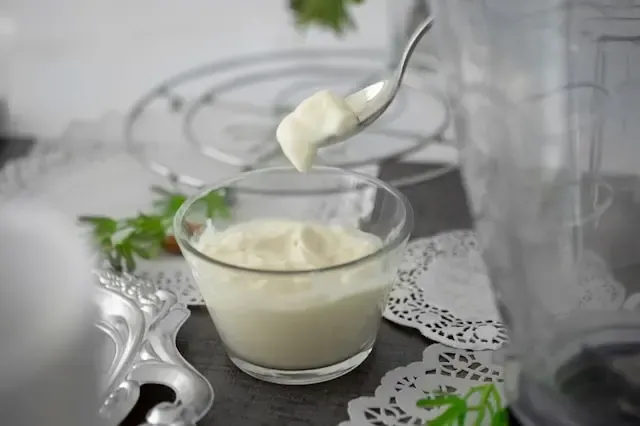 Fresh plain dahi or yoghurt in a bowl